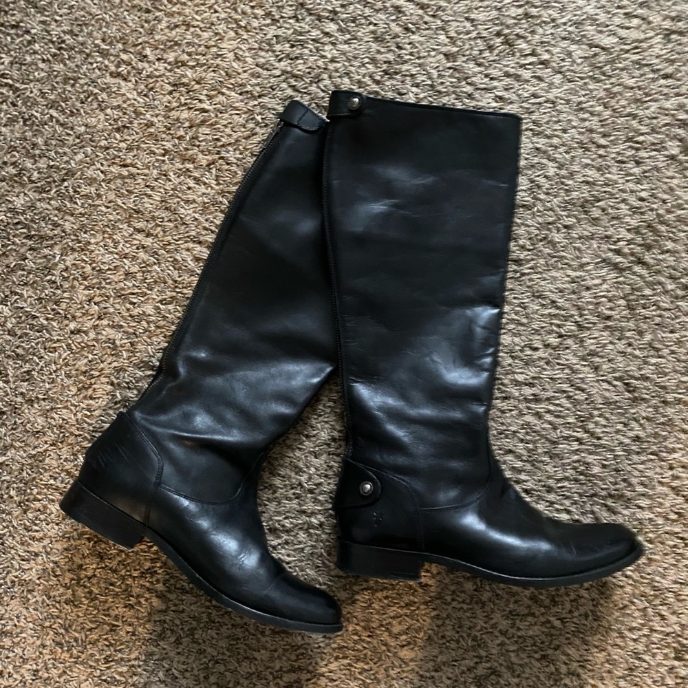 Frye Black Over the Knee Leather Boots